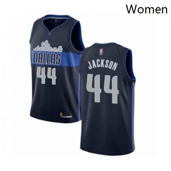 Womens Dallas Mavericks 44 Justin Jackson Swingman Navy Blue Basketball Jersey Statement Edition